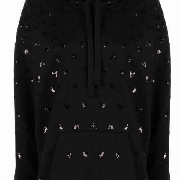 Valentino Sequin Logo Detail Hoodie Rare - Picture 4 of 8